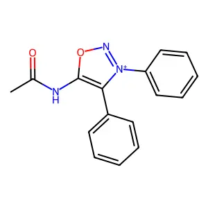 5-Acetamido-3,4-diphenyl-1,2,3-oxadiazol-3-ium structure