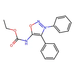 5-[(Ethoxycarbonyl)amino]-3,4-diphenyl-1,2,3-oxadiazol-3-ium structure