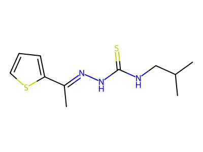 3-(2-Methylpropyl)-1-(1-thiophen-2-ylethylideneamino)thiourea structure