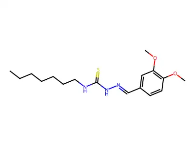1-[(3,4-Dimethoxyphenyl)methylideneamino]-3-heptylthiourea structure