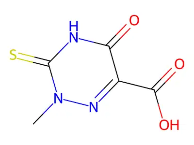 2-Methyl-5-oxo-3-sulfanylidene-1,2,4-triazine-6-carboxylic acid structure