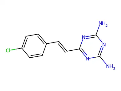 6-[2-(4-Chlorophenyl)ethenyl]-1,3,5-triazine-2,4-diamine structure