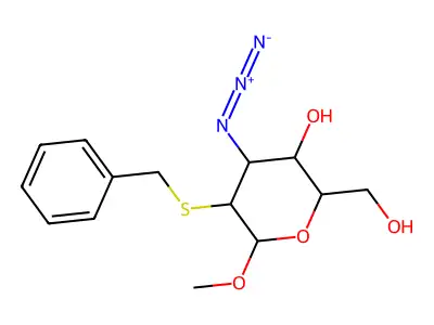 4-Azido-5-benzylsulfanyl-2-(hydroxymethyl)-6-methoxyoxan-3-ol structure