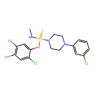 N-[[4-(3-chlorophenyl)piperazin-1-yl]-(2,4,5-trichlorophenoxy)phosphinothioyl]methanamine structure