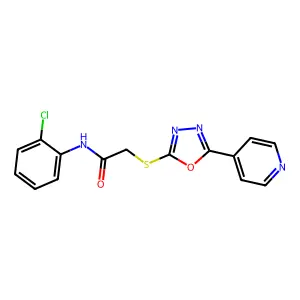 N-(2-chlorophenyl)-2-{[5-(pyridin-4-yl)-1,3,4-oxadiazol-2-yl]sulfanyl}acetamide structure