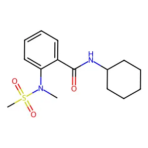 N-cyclohexyl-2-[methyl(methylsulfonyl)amino]benzamide structure