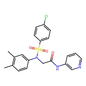 2-(N-(4-chlorophenyl)sulfonyl-3,4-dimethylanilino)-N-pyridin-3-ylacetamide structure