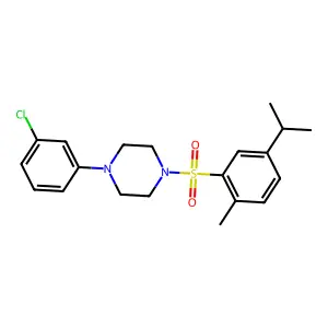 4-(3-Chlorophenyl)-1-{[2-methyl-5-(methylethyl)phenyl]sulfonyl}piperazine structure