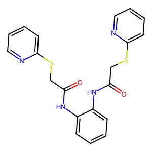N,N'-1,2-phenylenebis[2-(pyridin-2-ylthio)acetamide] structure