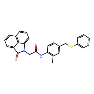 N-{2-methyl-4-[(phenylsulfanyl)methyl]phenyl}-2-(2-oxobenzo[cd]indol-1(2H)-yl)acetamide structure