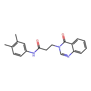 N-(3,4-dimethylphenyl)-3-(4-oxoquinazolin-3-yl)propanamide structure