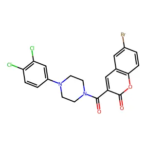 6-Bromo-3-[4-(3,4-dichlorophenyl)piperazine-1-carbonyl]chromen-2-one structure