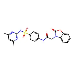 N-[4-[(4,6-dimethylpyrimidin-2-yl)sulfamoyl]phenyl]-2-(2-oxo-1,3-benzoxazol-3-yl)acetamide structure