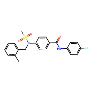 N-(4-fluorophenyl)-4-[(2-methylbenzyl)(methylsulfonyl)amino]benzamide structure