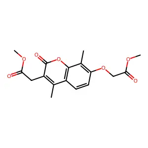 methyl [7-(2-methoxy-2-oxoethoxy)-4,8-dimethyl-2-oxo-2H-chromen-3-yl]acetate structure