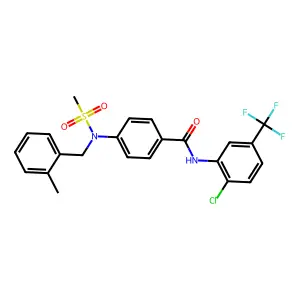 N-[2-chloro-5-(trifluoromethyl)phenyl]-4-[(2-methylbenzyl)(methylsulfonyl)amino]benzamide structure