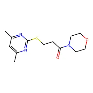 3-(4,6-Dimethylpyrimidin-2-yl)sulfanyl-1-morpholin-4-ylpropan-1-one structure