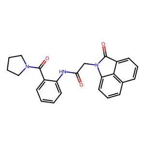 2-(2-oxobenzo[cd]indol-1(2H)-yl)-N-[2-(pyrrolidin-1-ylcarbonyl)phenyl]acetamide structure