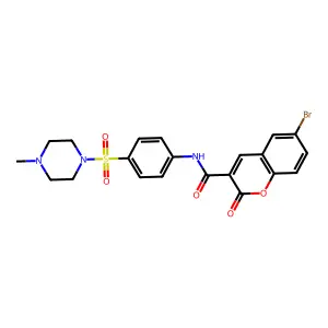 6-bromo-N-(4-((4-methylpiperazin-1-yl)sulfonyl)phenyl)-2-oxo-2H-chromene-3-carboxamide structure