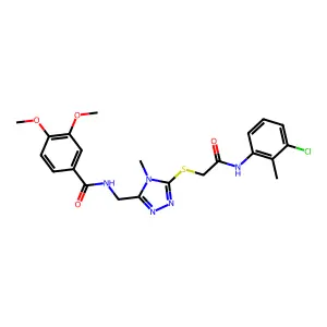 N-[[5-[2-(3-chloro-2-methylanilino)-2-oxoethyl]sulfanyl-4-methyl-1,2,4-triazol-3-yl]methyl]-3,4-dimethoxybenzamide structure