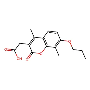 (4,8-dimethyl-2-oxo-7-propoxy-2H-chromen-3-yl)acetic acid structure