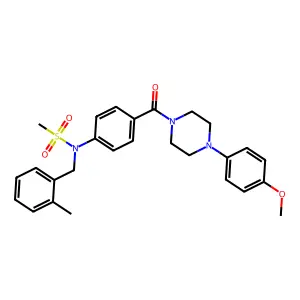 N-(4-{[4-(4-methoxyphenyl)piperazin-1-yl]carbonyl}phenyl)-N-(2-methylbenzyl)methanesulfonamide structure