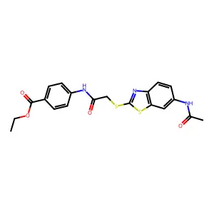 Ethyl 4-[({[6-(acetylamino)-1,3-benzothiazol-2-yl]sulfanyl}acetyl)amino]benzoate structure