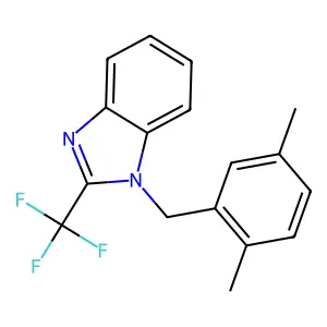 1-[(2,5-Dimethylphenyl)methyl]-2-(trifluoromethyl)benzimidazole structure
