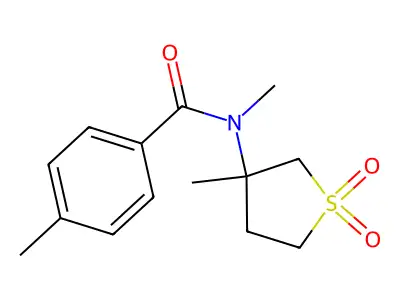 N,4-dimethyl-N-(3-methyl-1,1-dioxo-1lambda6-thiolan-3-yl)benzamide structure