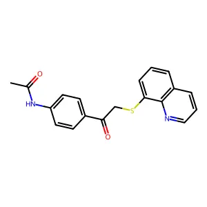 N-[4-(2-quinolin-8-ylsulfanylacetyl)phenyl]acetamide structure