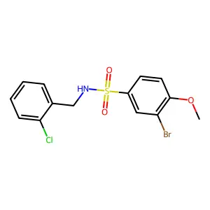 3-bromo-N-(2-chlorobenzyl)-4-methoxybenzenesulfonamide structure
