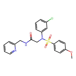 2-(3-chloro-N-(4-methoxyphenyl)sulfonylanilino)-N-(pyridin-2-ylmethyl)acetamide structure
