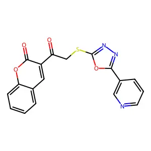 3-[2-[(5-Pyridin-3-yl-1,3,4-oxadiazol-2-yl)sulfanyl]acetyl]chromen-2-one structure