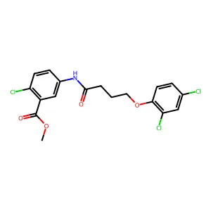 Methyl 2-chloro-5-{[4-(2,4-dichlorophenoxy)butanoyl]amino}benzoate structure