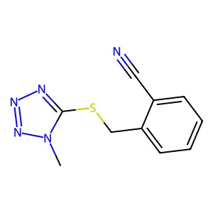 2-{[(1-methyl-1H-tetrazol-5-yl)sulfanyl]methyl}benzonitrile structure