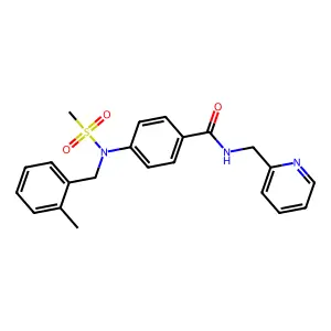 4-[(2-methylbenzyl)(methylsulfonyl)amino]-N-(pyridin-2-ylmethyl)benzamide structure