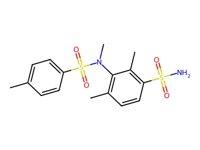 2,4-Dimethyl-3-{methyl[(4-methylphenyl)sulfonyl]amino}benzenesulfonamide structure