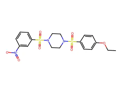 1-(4-Ethoxybenzenesulfonyl)-4-(3-nitrobenzenesulfonyl)piperazine structure