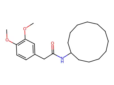 N-cyclododecyl-2-(3,4-dimethoxyphenyl)acetamide structure
