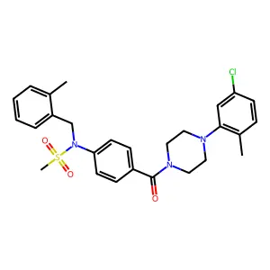 N-(4-{[4-(5-chloro-2-methylphenyl)piperazin-1-yl]carbonyl}phenyl)-N-(2-methylbenzyl)methanesulfonamide structure