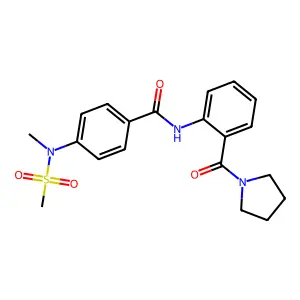 4-[methyl(methylsulfonyl)amino]-N-[2-(1-pyrrolidinylcarbonyl)phenyl]benzamide structure