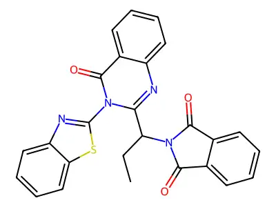 2-{1-[3-(1,3-benzothiazol-2-yl)-4-oxo-3,4-dihydroquinazolin-2-yl]propyl}-1H-isoindole-1,3(2H)-dione structure