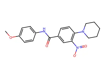 N-(4-methoxyphenyl)-3-nitro-4-piperidin-1-ylbenzamide structure