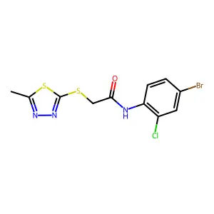 N-(4-bromo-2-chlorophenyl)-2-[(5-methyl-1,3,4-thiadiazol-2-yl)sulfanyl]acetamide structure