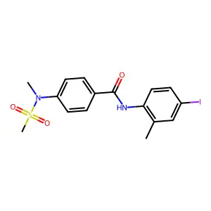 N-(4-iodo-2-methylphenyl)-4-[methyl(methylsulfonyl)amino]benzamide structure