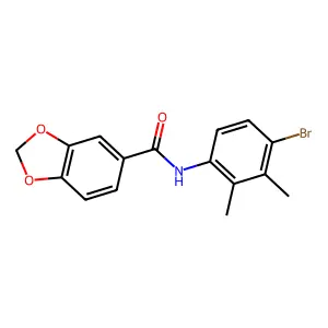 N-(4-bromo-2,3-dimethylphenyl)-1,3-benzodioxole-5-carboxamide structure