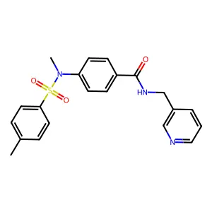 4-[methyl-(4-methylphenyl)sulfonylamino]-N-(pyridin-3-ylmethyl)benzamide structure