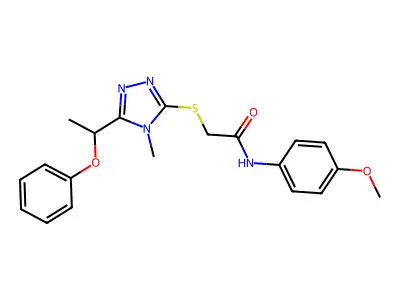 N-(4-methoxyphenyl)-2-{[4-methyl-5-(1-phenoxyethyl)-4H-1,2,4-triazol-3-yl]sulfanyl}acetamide structure