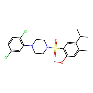 1-(2,5-dichlorophenyl)-4-[2-methoxy-4-methyl-5-(propan-2-yl)benzenesulfonyl]piperazine structure