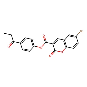 4-propionylphenyl 6-bromo-2-oxo-2H-chromene-3-carboxylate structure